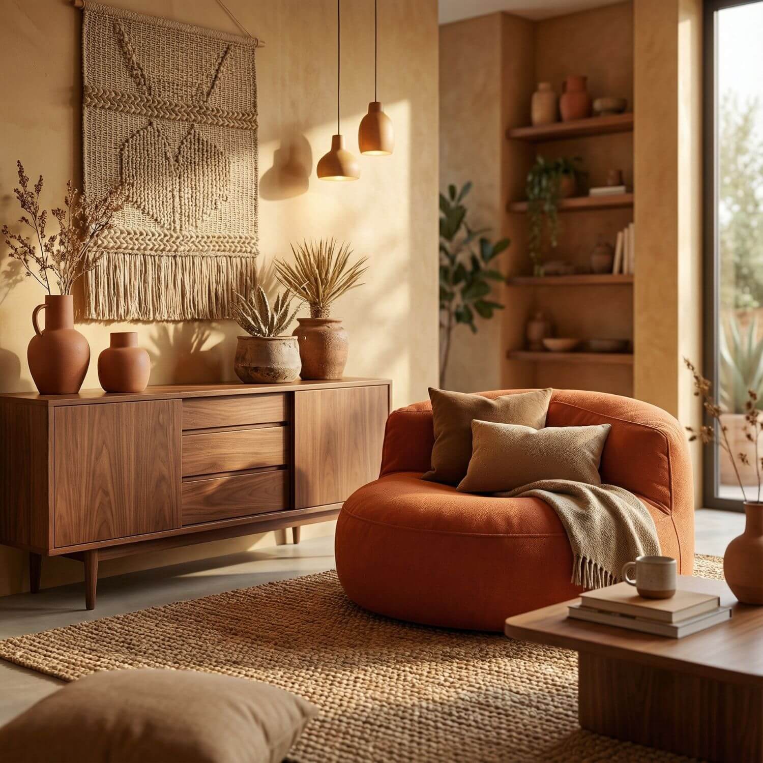Fauteuil pouf tissu | Nomaï