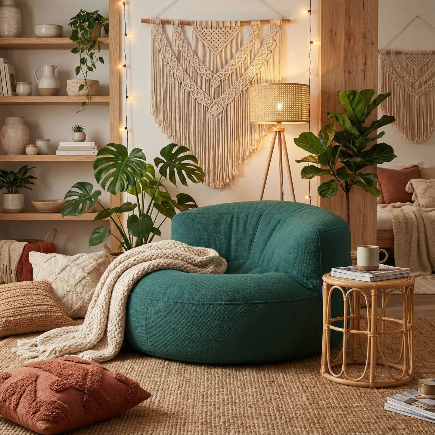 Fauteuil pouf tissu | Nomaï