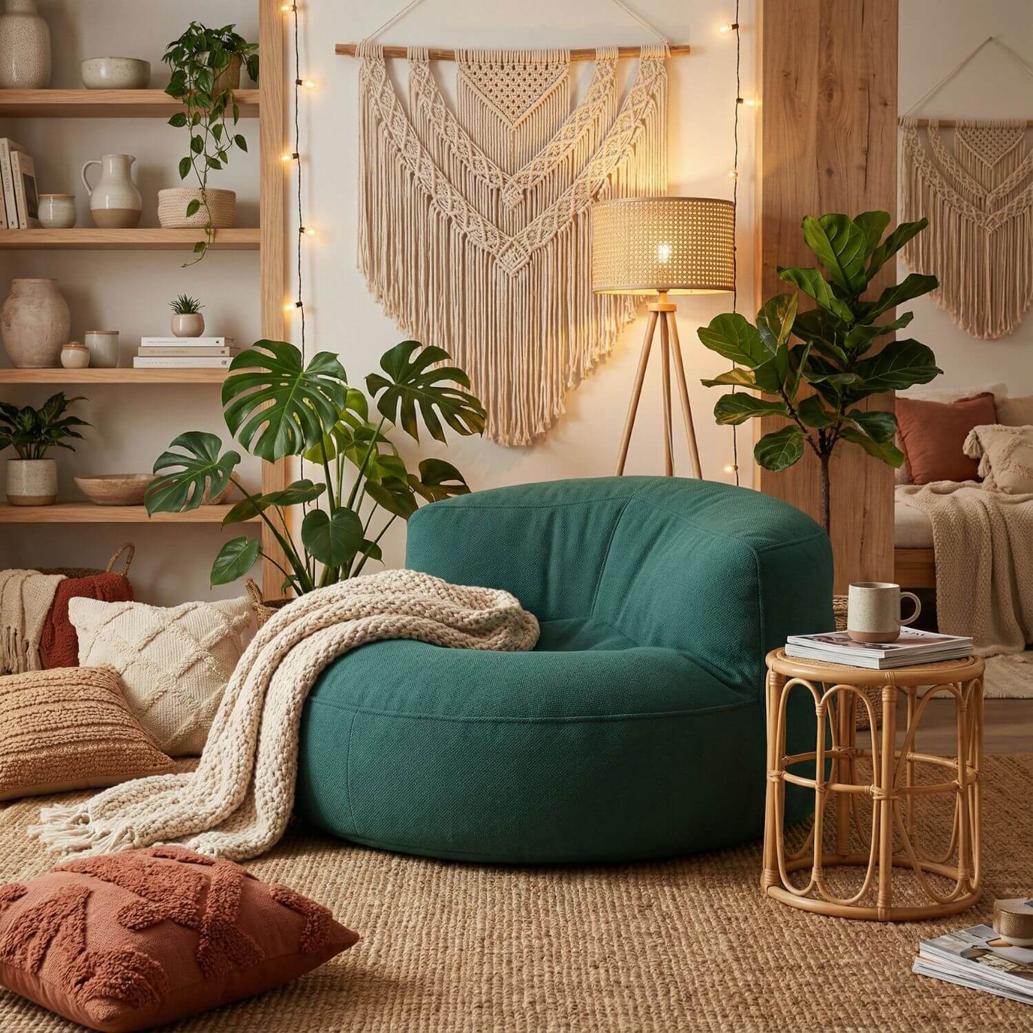 Fauteuil pouf tissu | Nomaï