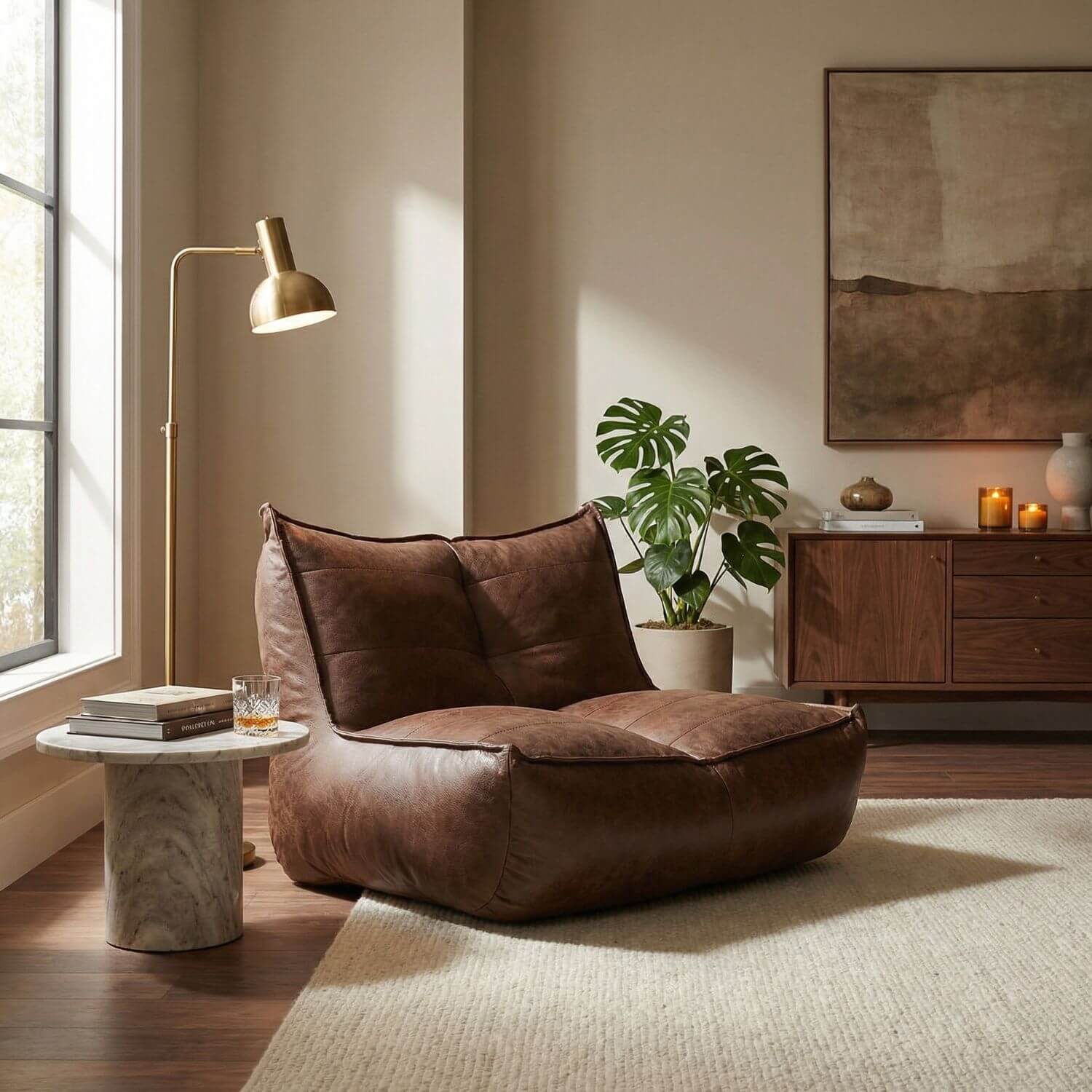 Fauteuil pouf vintage | Nomaï