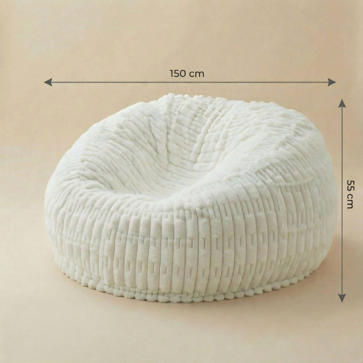 Gros pouf soyeux | Nomaï Blanc