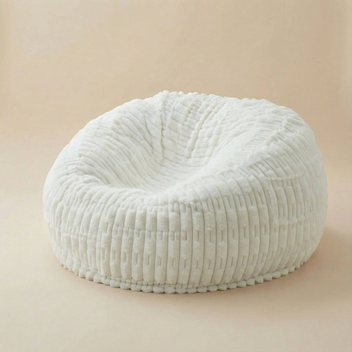 Gros pouf soyeux | Nomaï Blanc