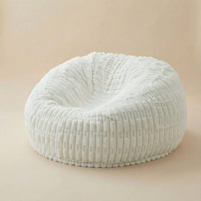 Gros pouf soyeux | Nomaï Blanc