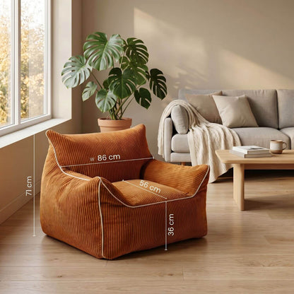 NESTA | Pouf fauteuil velours côtelé doux | Nomaï – image 3