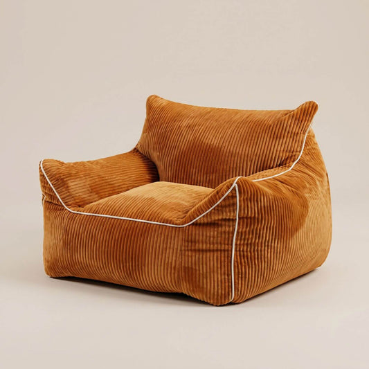 NESTA | Pouf fauteuil velours côtelé doux | Nomaï