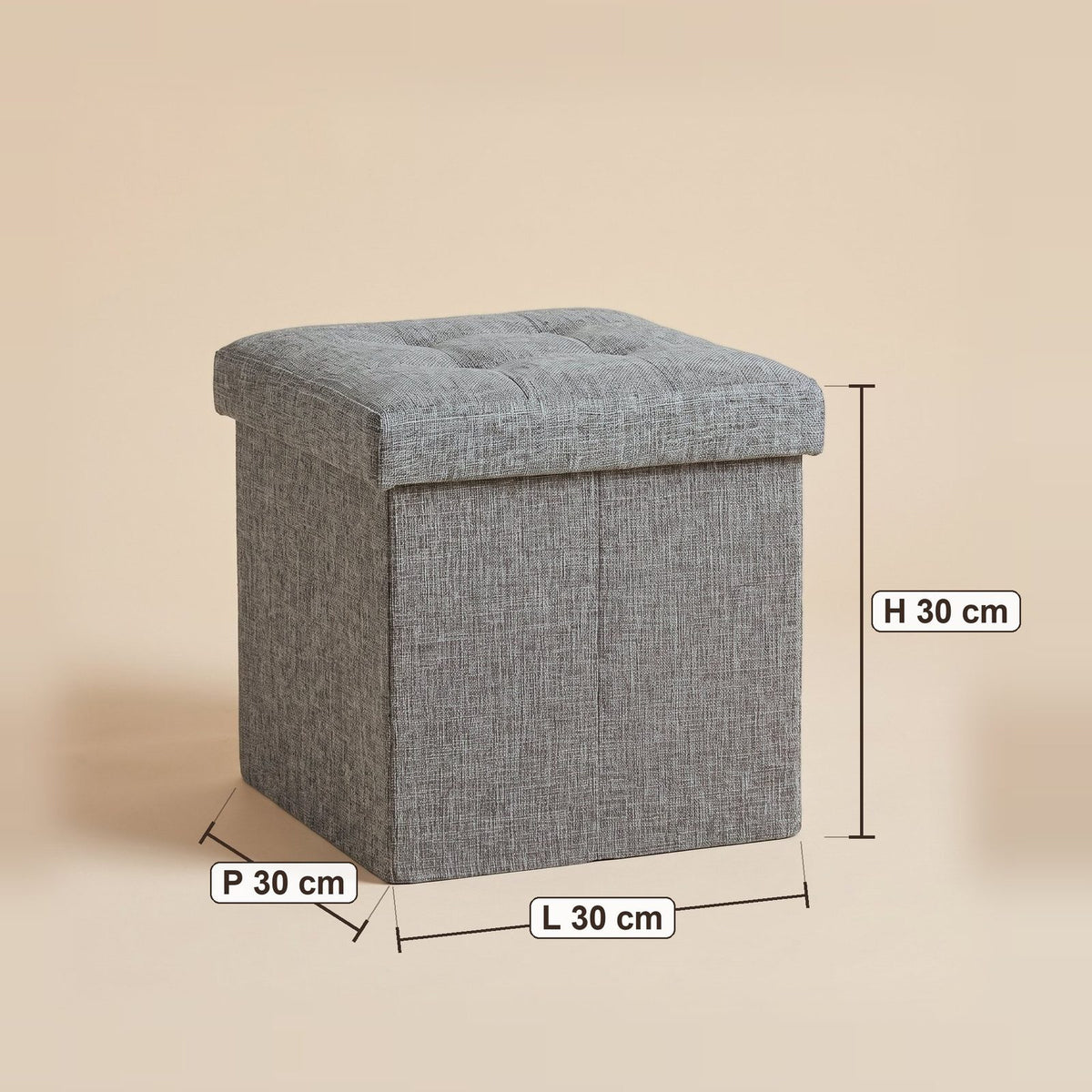 NEST | Petit pouf coffre pliable | Nomaï – dimensions