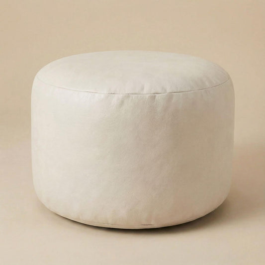 Pouf blanc rond | Nomaï Beige