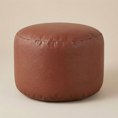 Pouf blanc rond | Nomaï Marron