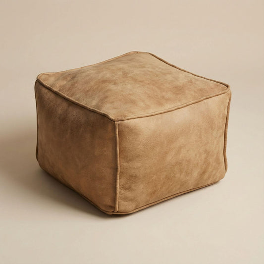 Pouf carré salon design | Nomaï Beige