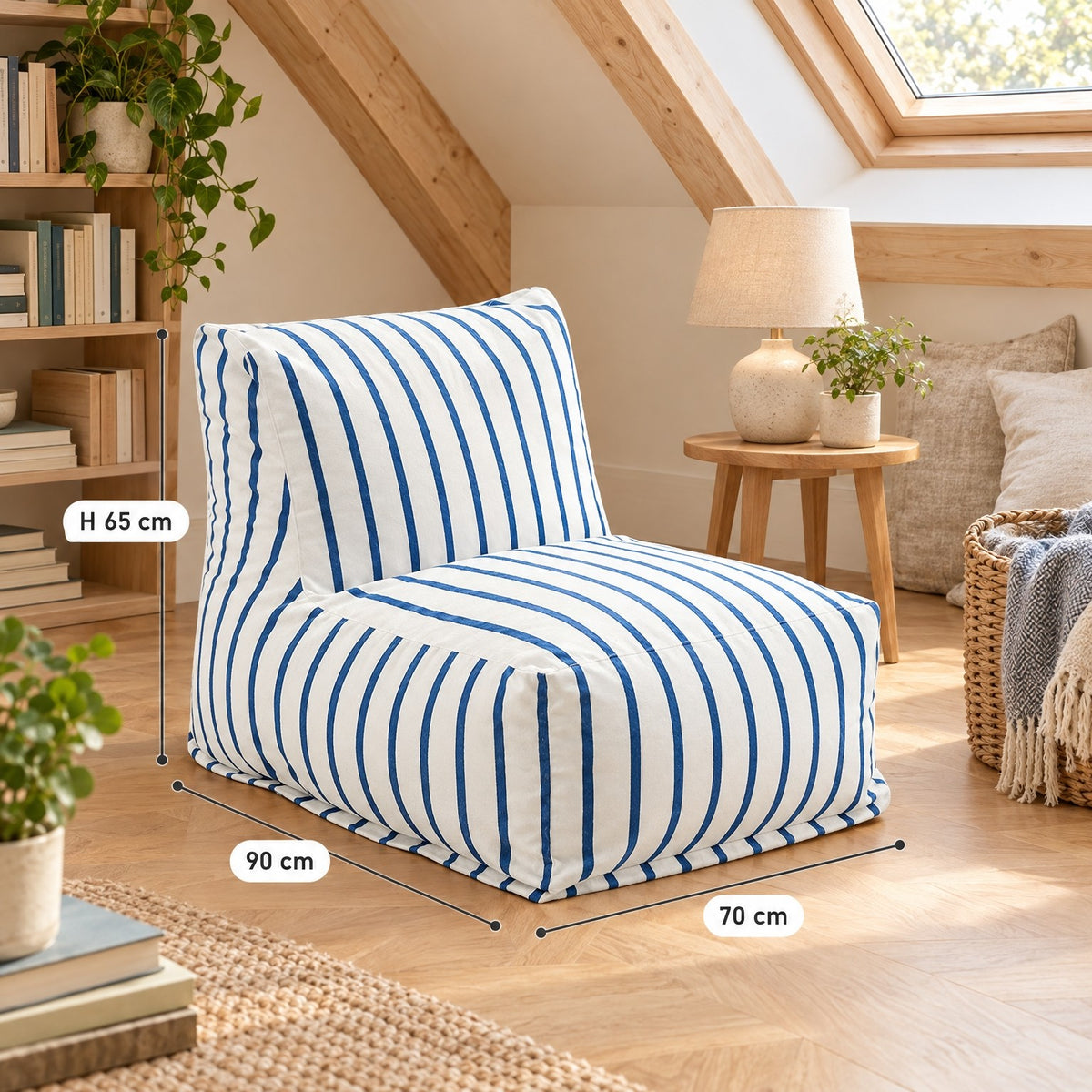 AURA | Pouf chaise longue coton et repose-pied | Nomaï – dimensions