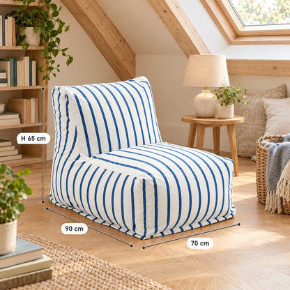 AURA | Pouf chaise longue coton et repose-pied | Nomaï – dimensions