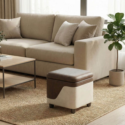 Pouf coffre cuir | Nomaï