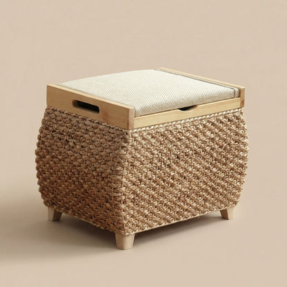 Pouf coffre en bois | Nomaï Beige