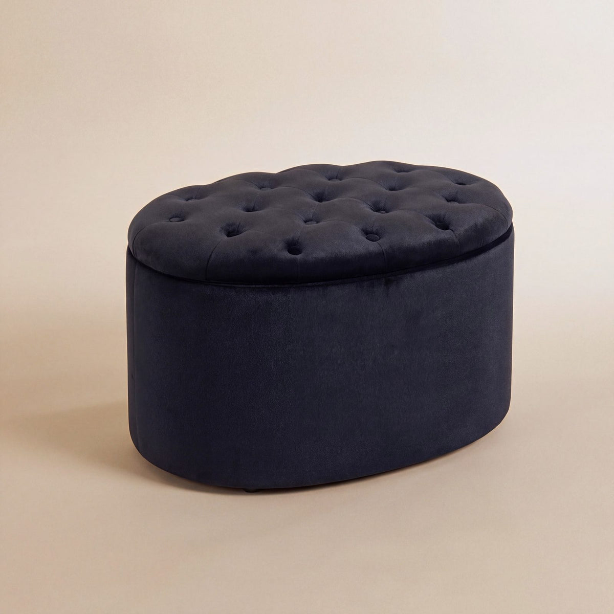 NEST | Pouf coffre ovale capitonné | Nomaï – noir