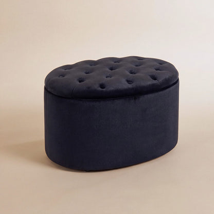 NEST | Pouf coffre ovale capitonné | Nomaï – noir