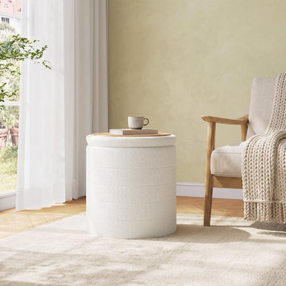 NEST | Pouf coffre rond teddy | Nomaï – mise en situation 1