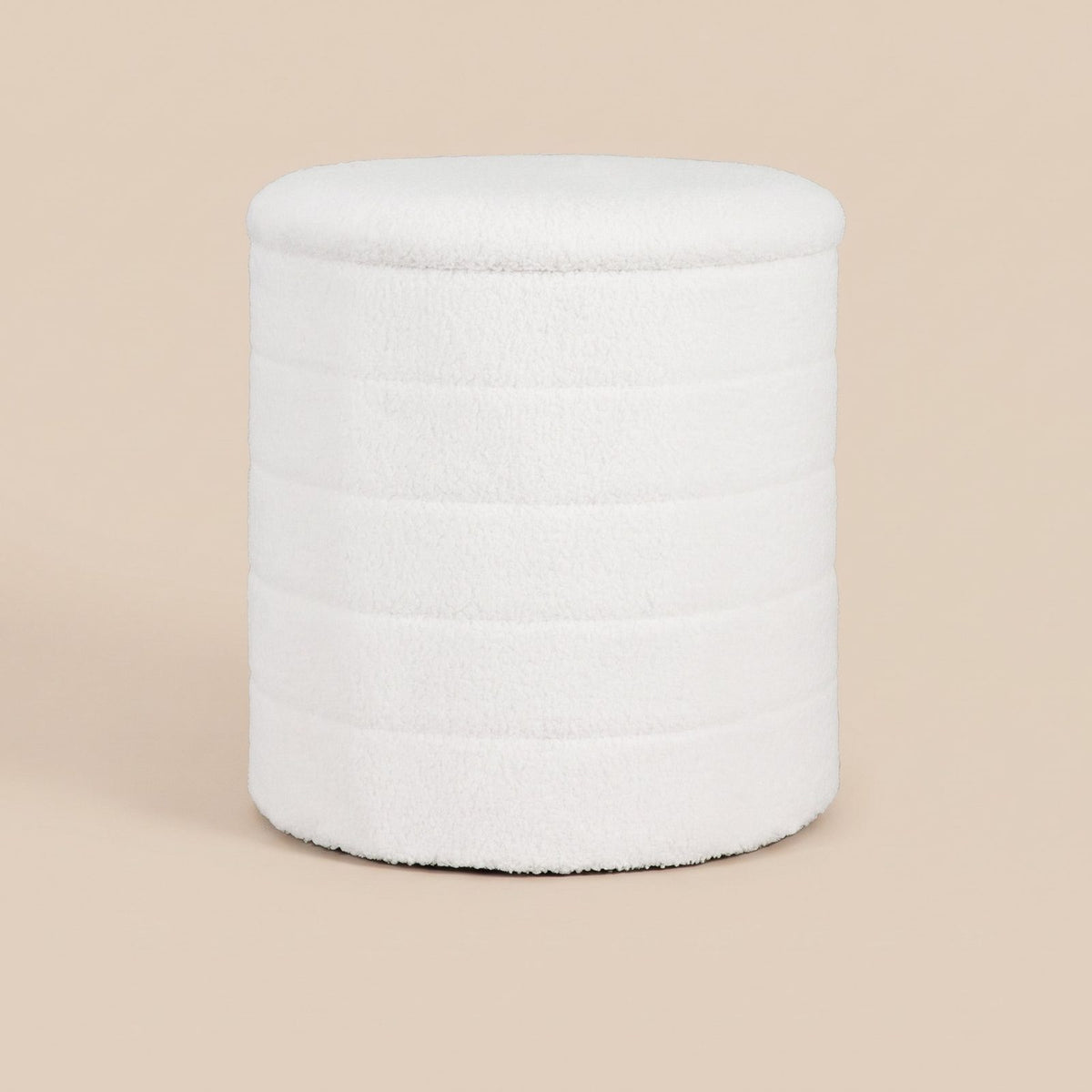 NEST | Pouf coffre rond teddy | Nomaï – blanc