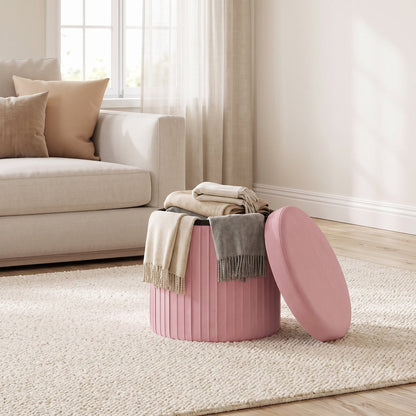 NEST | Pouf coffre velours cannelé | Nomaï – mise en situation 1