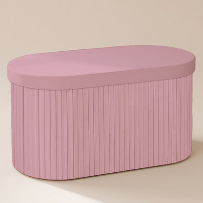 NEST | Pouf coffre velours cannelé | Nomaï – banc 76 cm rose