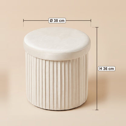 NEST | Pouf coffre velours cannelé | Nomaï – dimensions version ronde
