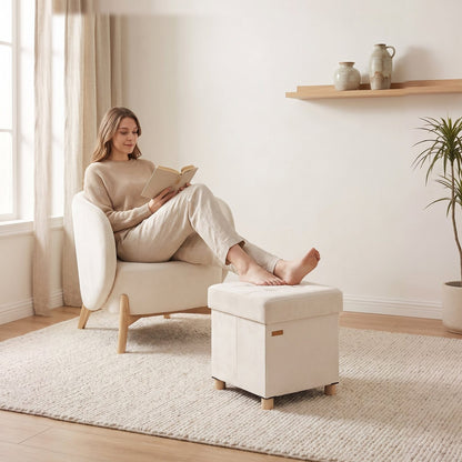 STOOLY | Pouf cube coffre velours | Nomaï – mise en situation 1