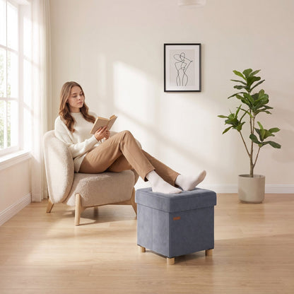 STOOLY | Pouf cube coffre velours | Nomaï – mise en situation 2