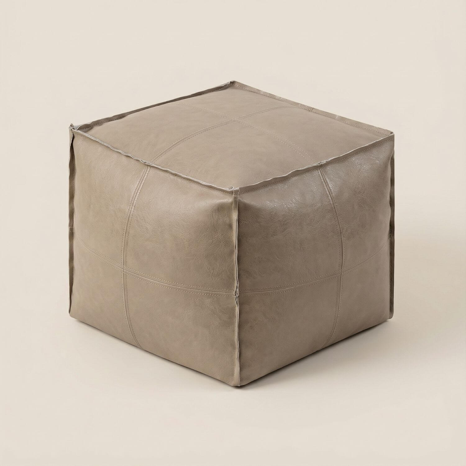 Pouf cube marocain | Nomaï Beige taupe
