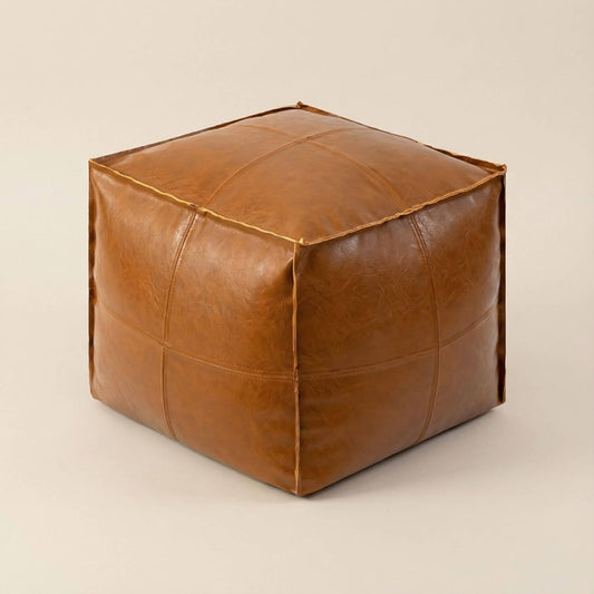 Pouf cube marocain | Nomaï Cognac