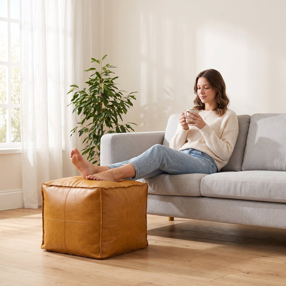STOOLY | Pouf cube vintage | Nomaï – mise en situation 3