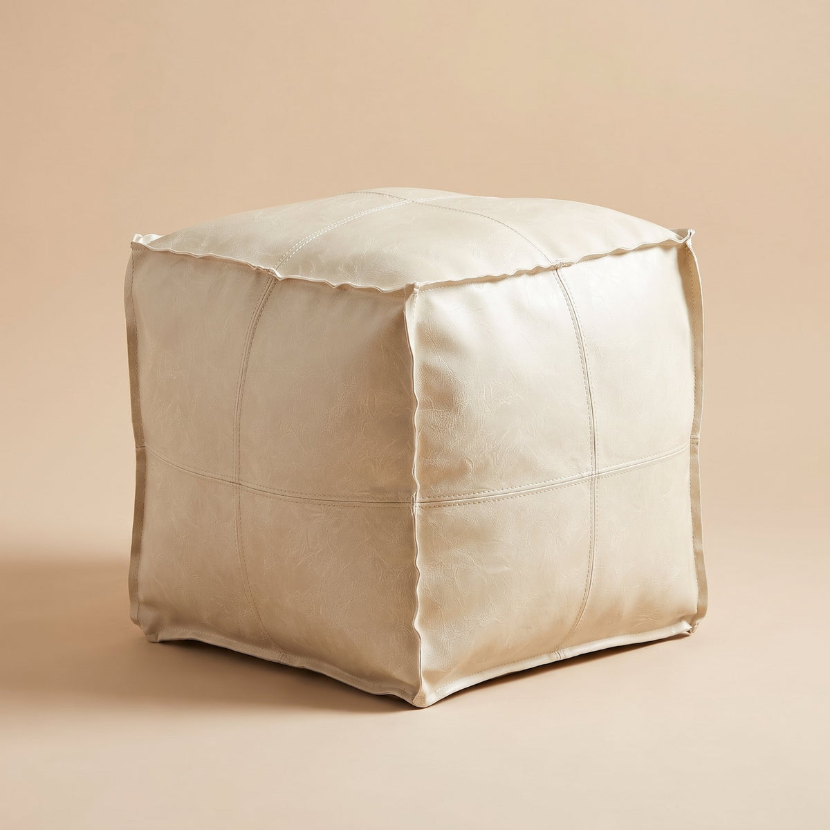 STOOLY | Pouf cube vintage | Nomaï – Beige