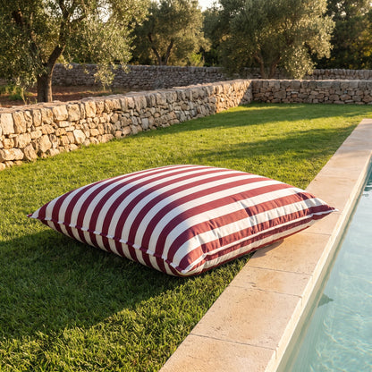 SOLIS | Pouf de jardin extérieur | Nomaï – sur la pelouse, coloris Rouge