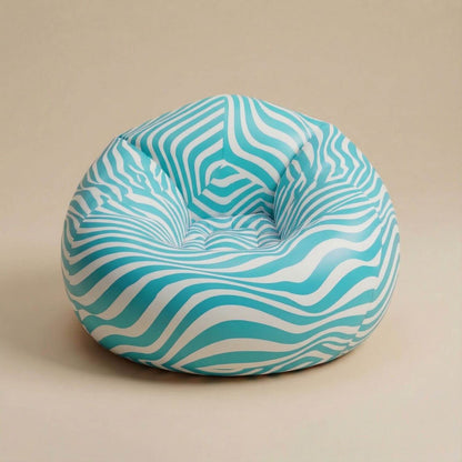 Pouf de jardin gonflable | Nomaï Bleu zébré