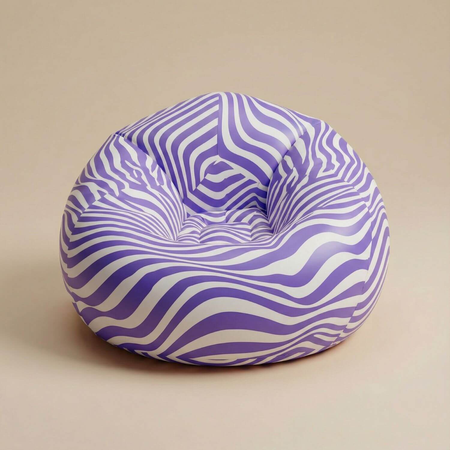 Pouf de jardin gonflable | Nomaï Violet zébré