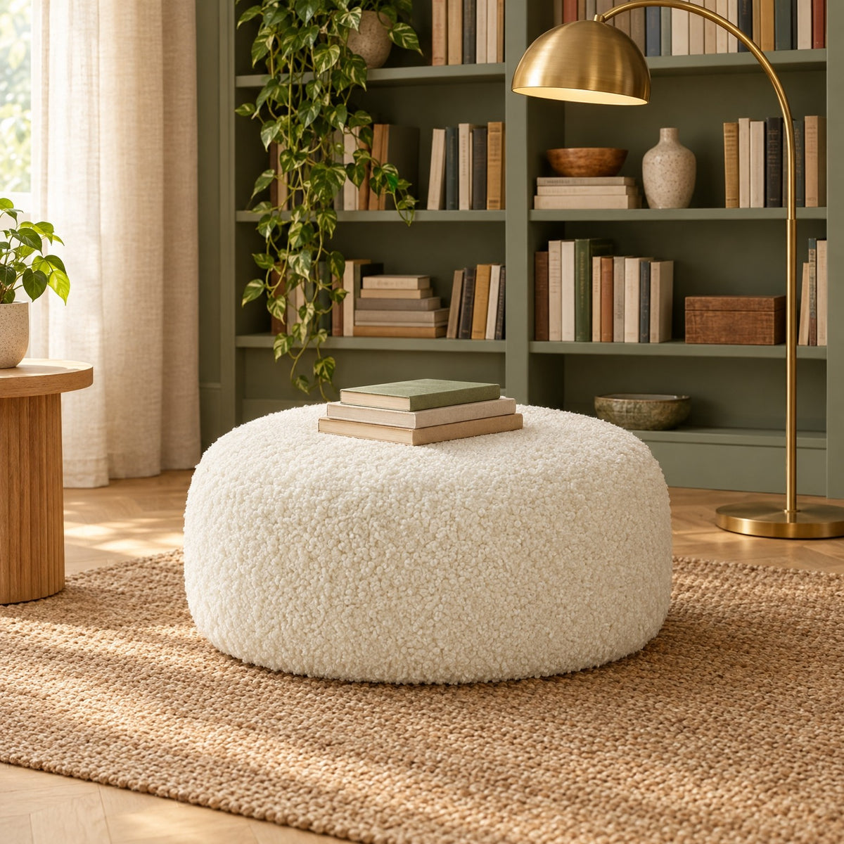 FOOTIA | Pouf de sol bouclette | Nomaï – ambiance 2