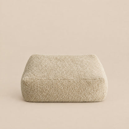 FOOTIA | Pouf de sol bouclette | Nomaï – Carré 65 × 65 cm, beige