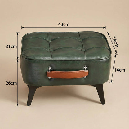 Pouf design cuir marron | Nomaï