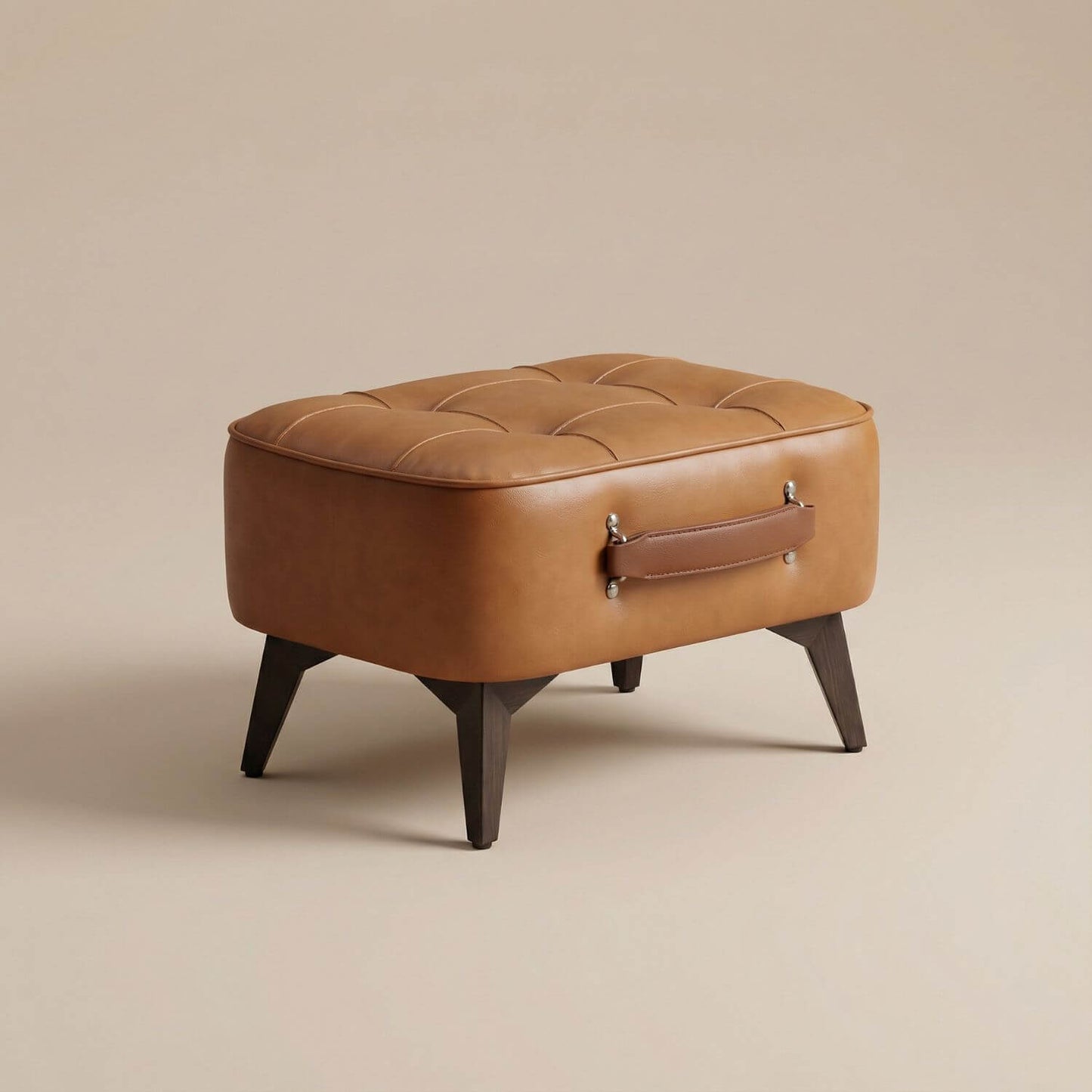 Pouf design cuir marron | Nomaï Marron