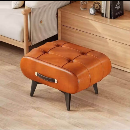 Pouf design cuir noir | Nomaï