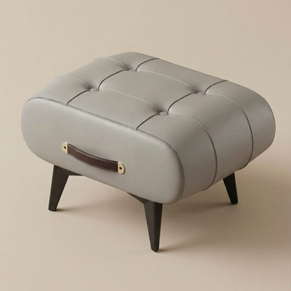 Pouf design cuir noir | Nomaï Gris
