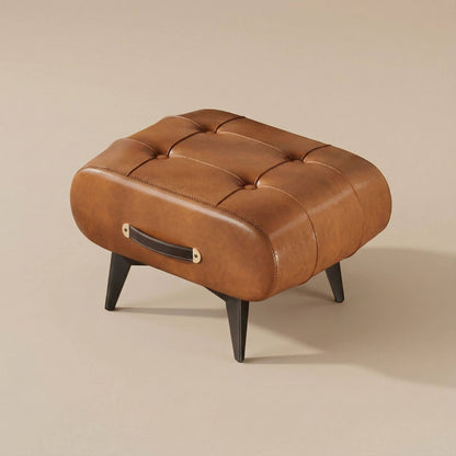 Pouf design cuir noir | Nomaï Marron