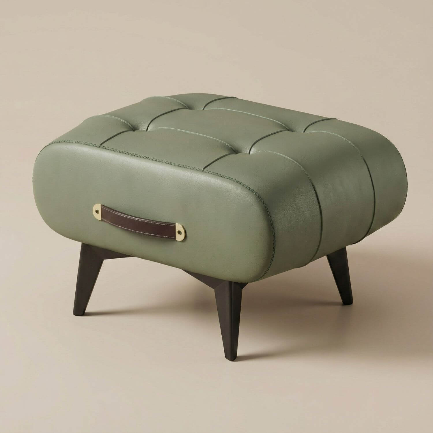 Pouf design cuir noir | Nomaï Vert