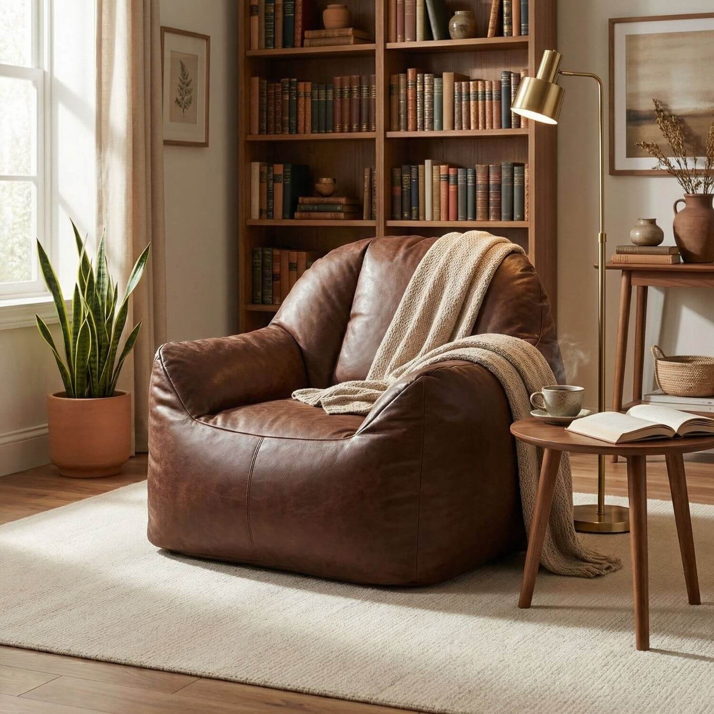 Pouf en cuir premium | Nomaï