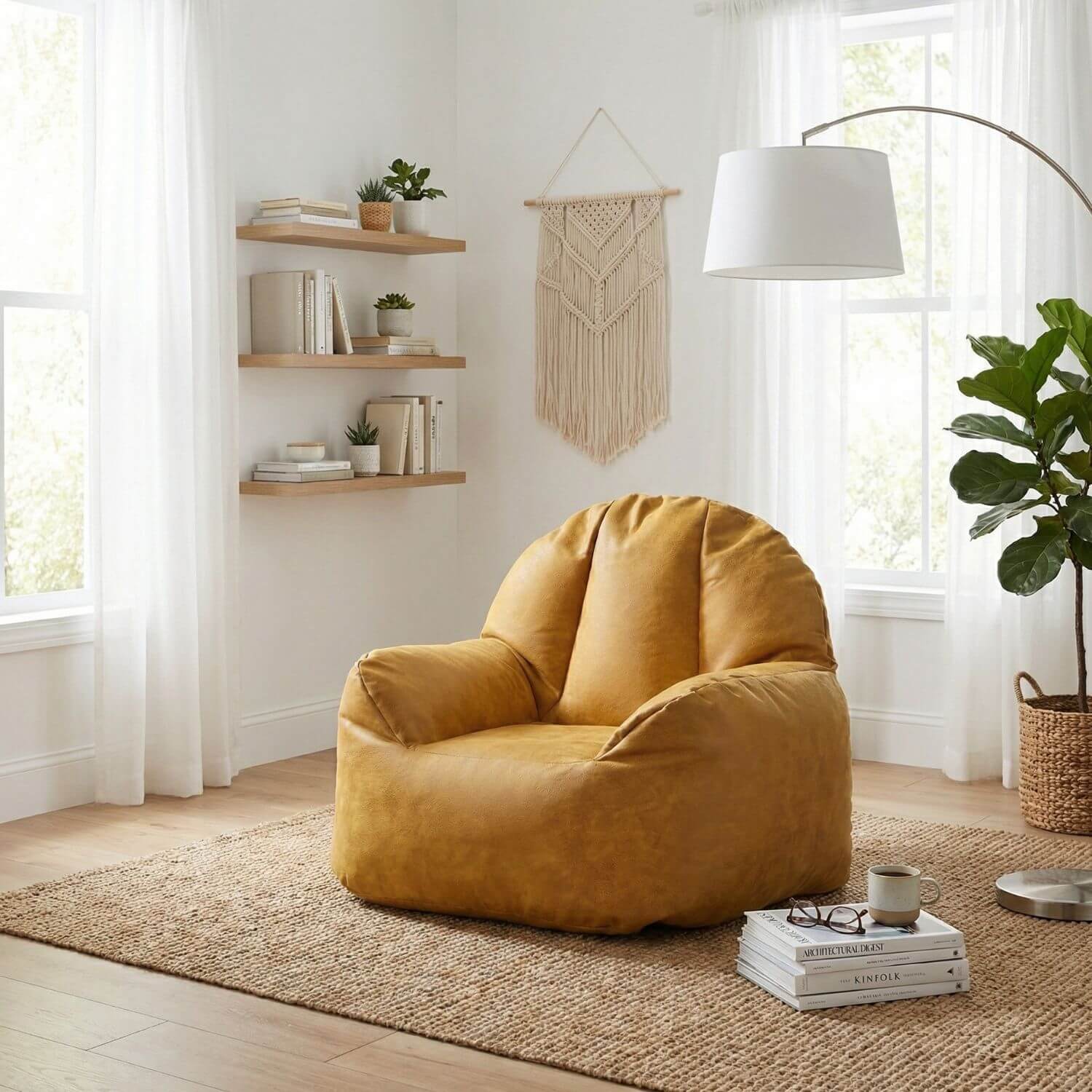 Pouf en cuir premium | Nomaï