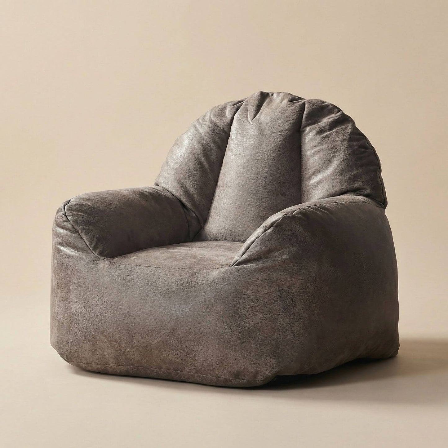 Pouf en cuir premium | Nomaï Gris