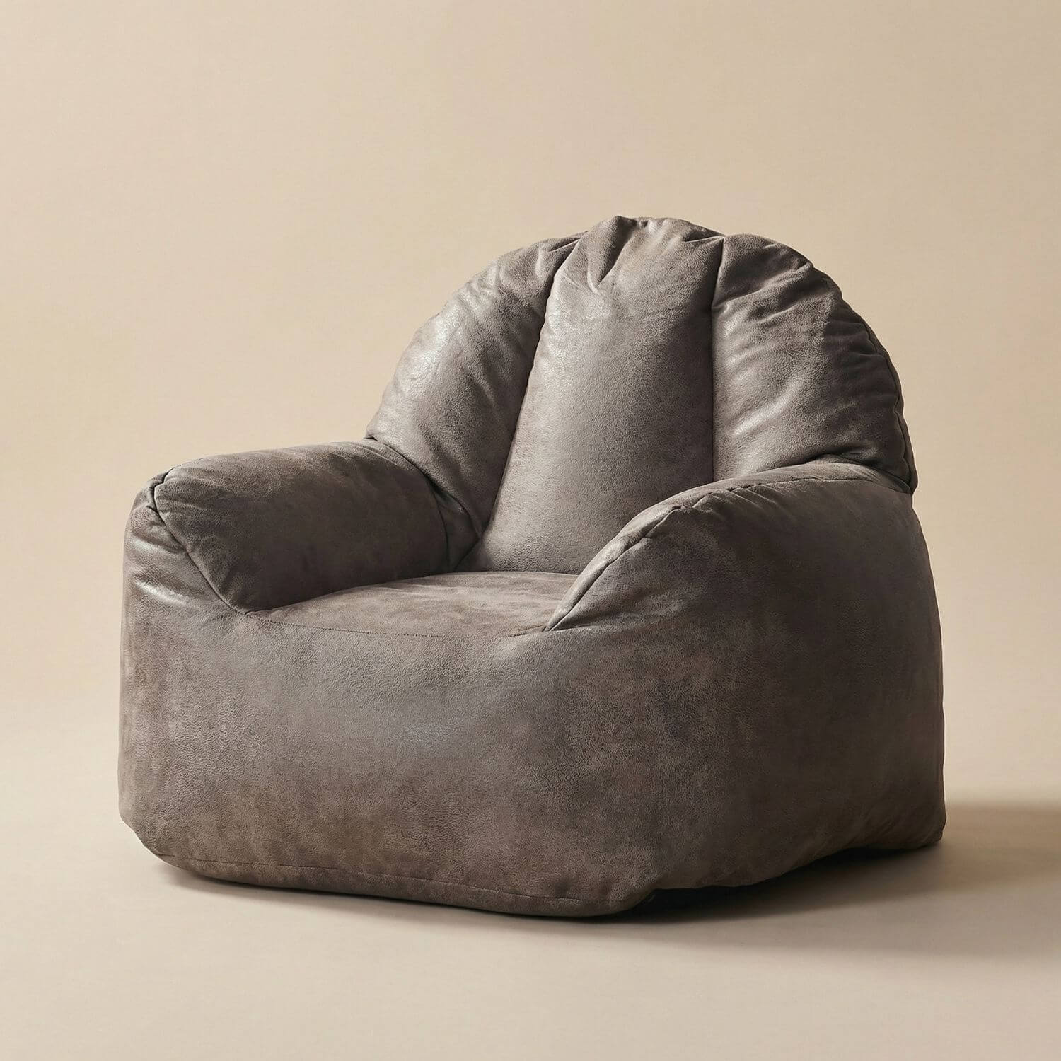 Pouf en cuir premium | Nomaï Gris