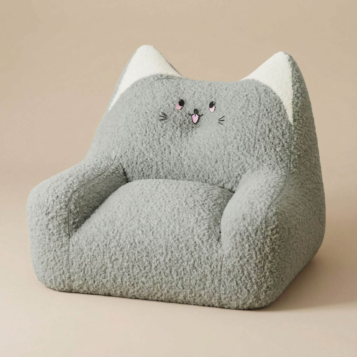 Pouf enfant bouclette | Nomaï gris clair