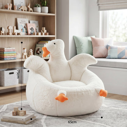 pouf-enfant-cygne-faux-fur Nomaï