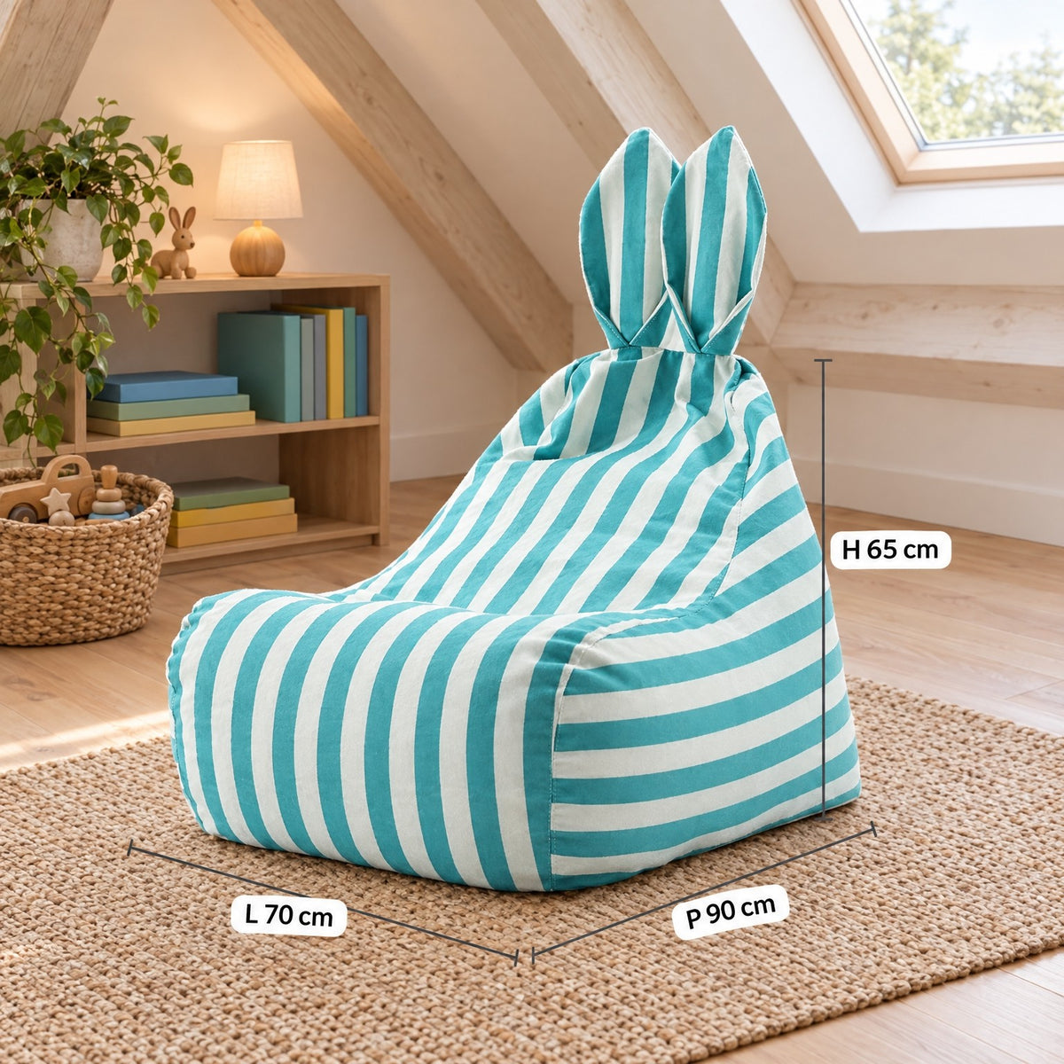 MINI | Pouf enfant lapin coton | Nomaï – dimensions