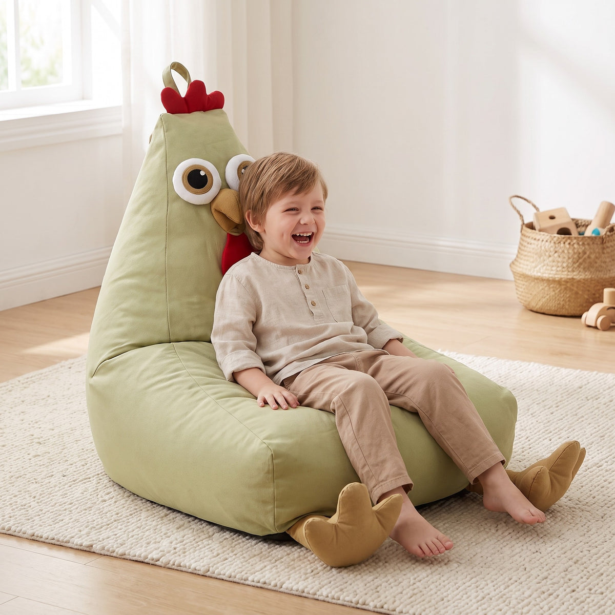 MINI | Pouf enfant poussin coton | Nomaï – image 8