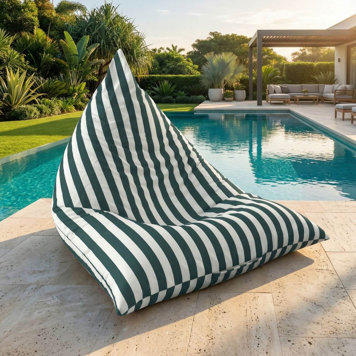 Pouf extérieur rayé | Nomaï
